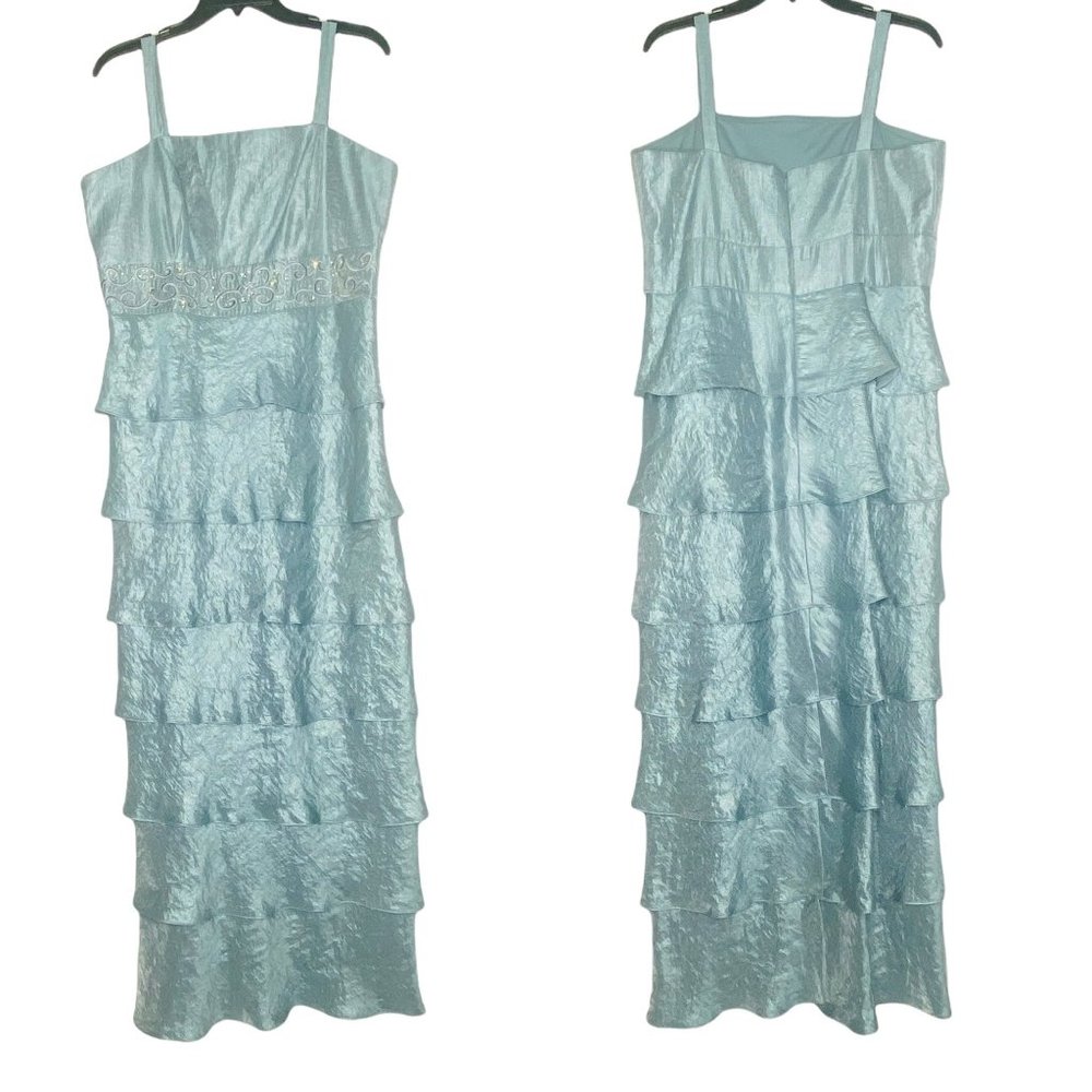 R&M Richards Tafetta 2Piece Gown and Bolero Set NWT Blue Sz 14 Style Vintage 80s - Picture 6 of 14
